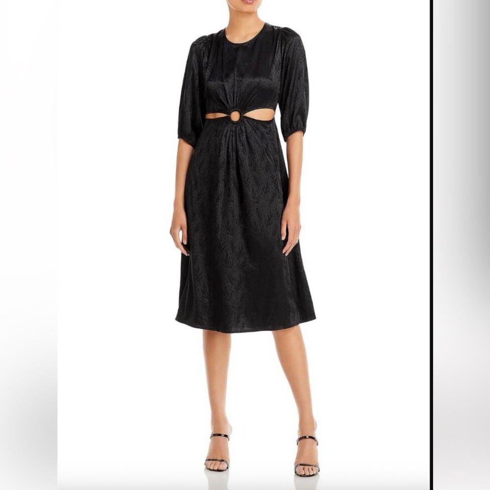 Aqua Black Long Sleeve Dress